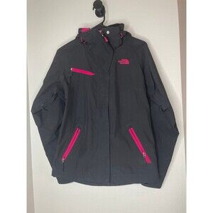 The North Face Waterproof Rain Jacket Women’s XS Black Pink Hooded Shell Venture
